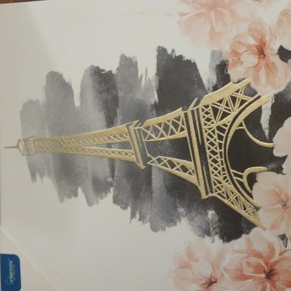 Print with gold colored embellishment